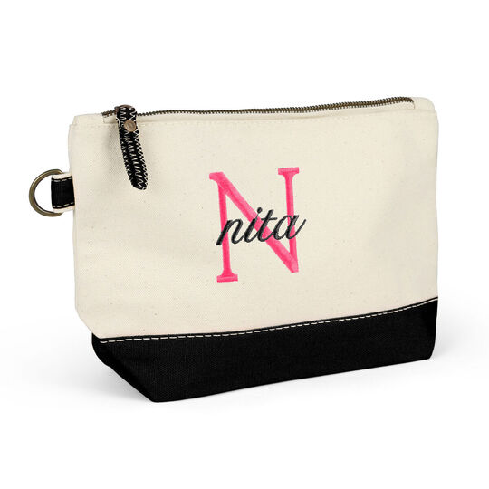 Nantucket Cosmetic Bag with Black Trim
